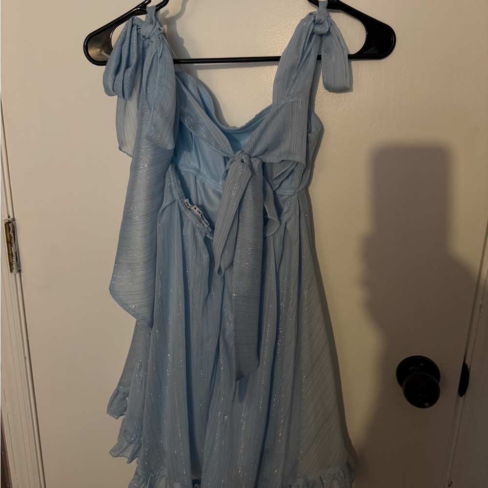Lucy in the Sky Light Blue Mini Dress - Picture 2 of 3